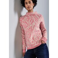 Street One Turtle Neck Jacquard Sweater Sugar Coral Melange