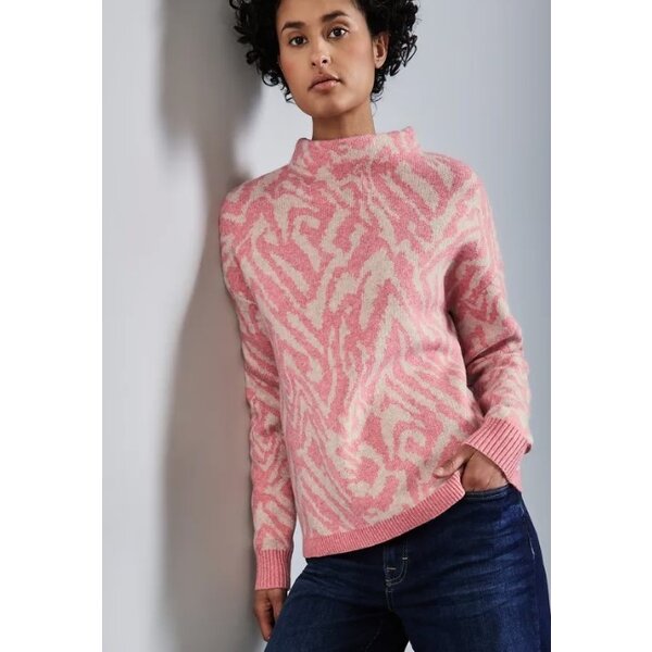 Street One Turtle Neck Jacquard Sweater 