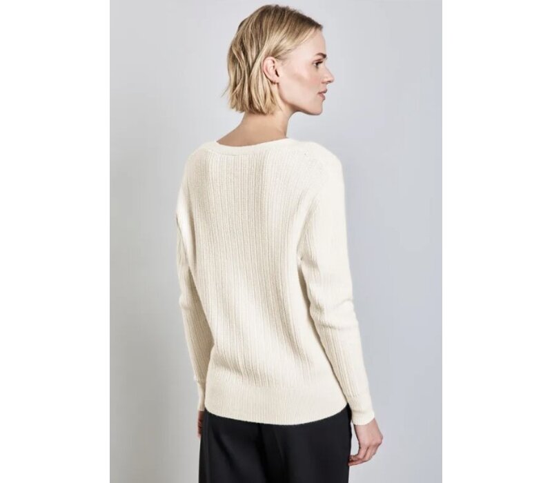 Street One Cosy V-Neck Sweater Lucid White
