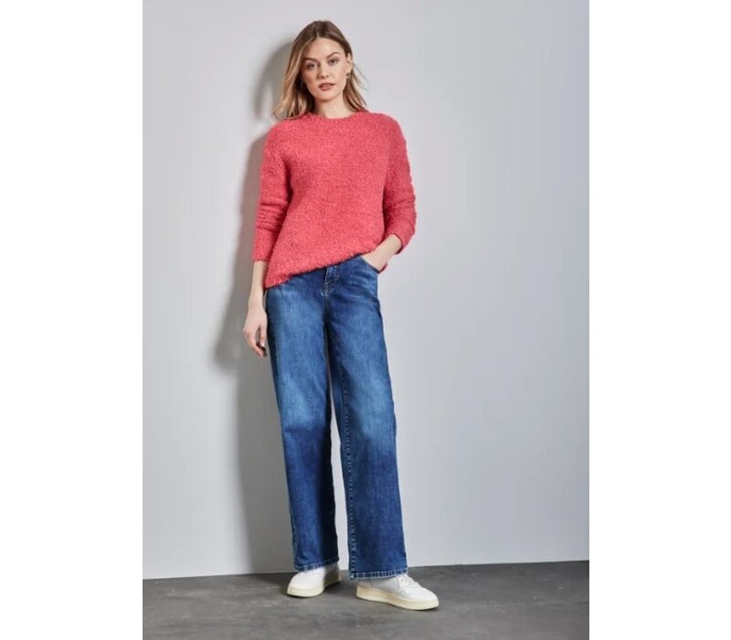 Street One Fancy Round Neck Sweater Sugar Coral
