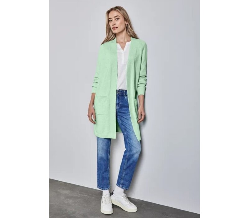 Street One Long Easy Cardigan Milky Green Melange