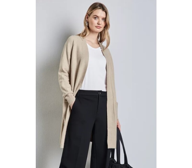 Street One Long Easy Cardigan Sheer Beige Melange