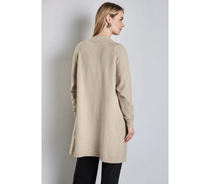 Street One Long Easy Cardigan Sheer Beige Melange