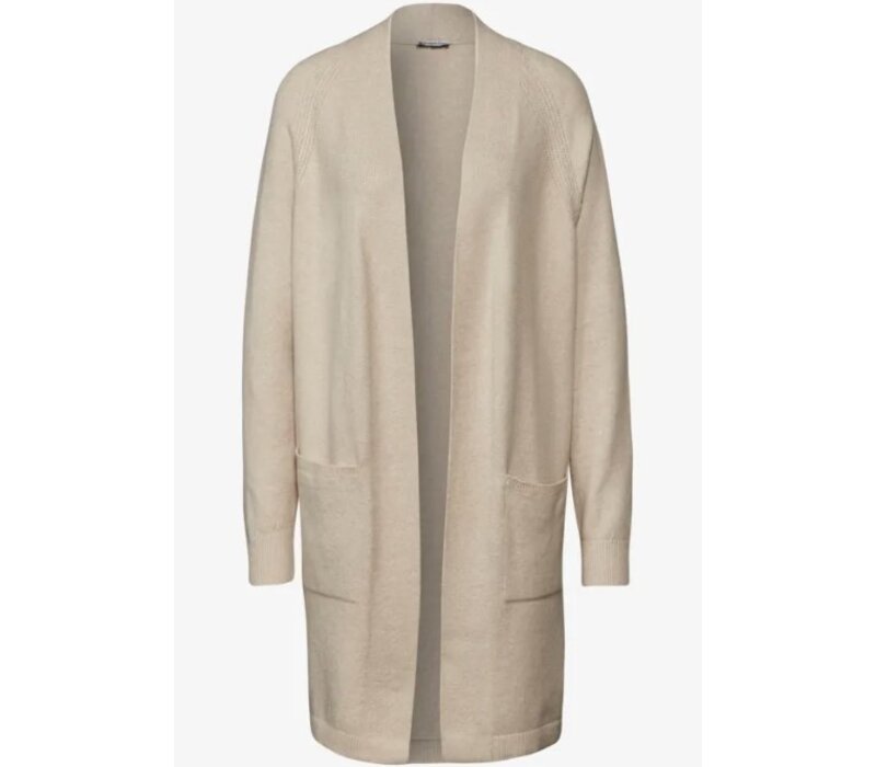 Street One Long Easy Cardigan Sheer Beige Melange