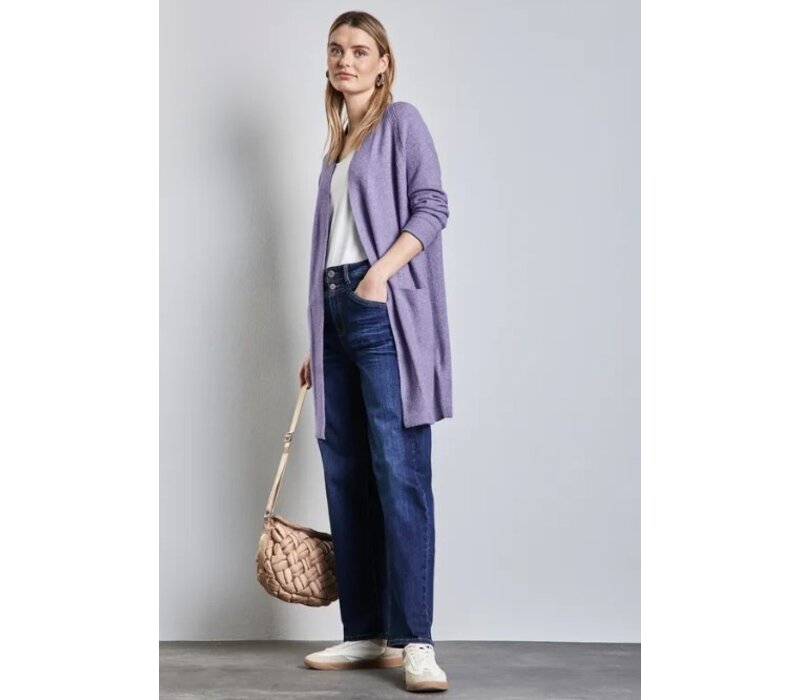Street One Long Easy Cardigan Viola Lilac Melange