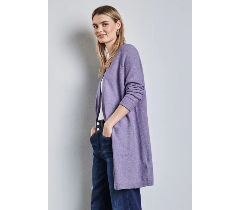 Street One Long Easy Cardigan Viola Lilac Melange