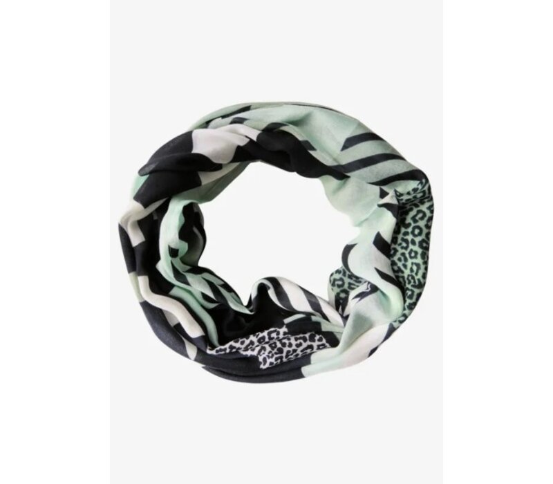 Street One Color Print Loop Sjaal Mint Green