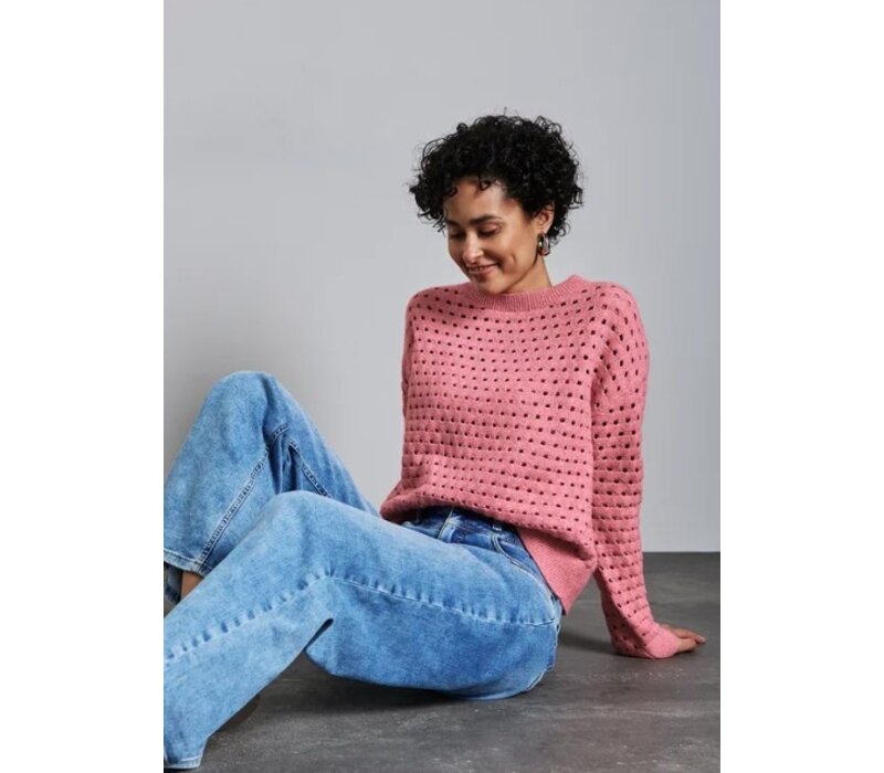 Street One Open Structure Sweater Sugar Coral Melange