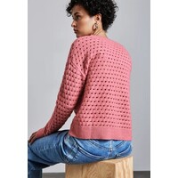Street One Open Structure Sweater Sugar Coral Melange