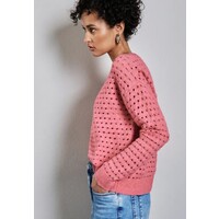 Street One Open Structure Sweater Sugar Coral Melange