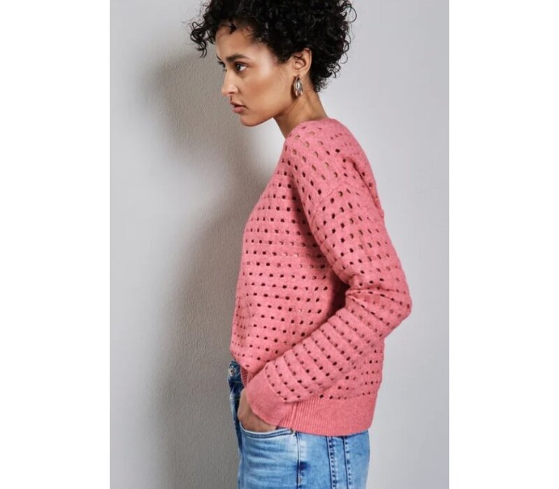 Street One Open Structure Sweater Sugar Coral Melange