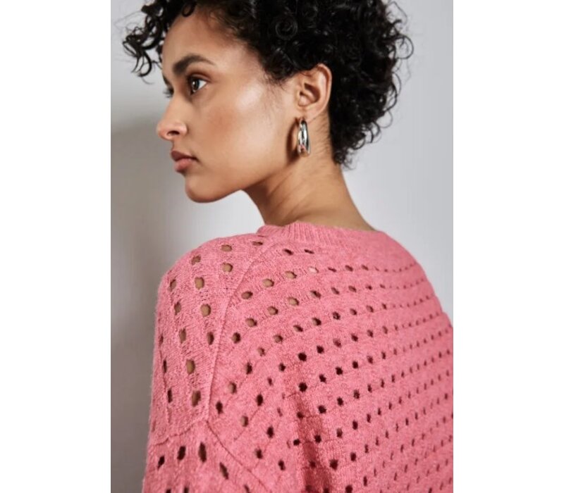 Street One Open Structure Sweater Sugar Coral Melange