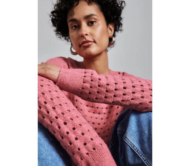 Street One Open Structure Sweater Sugar Coral Melange