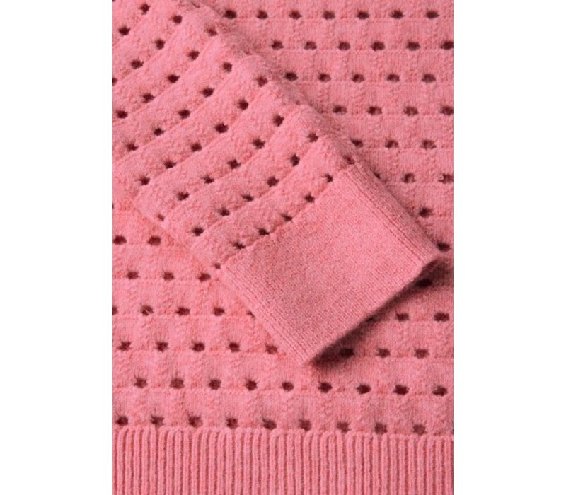 Street One Open Structure Sweater Sugar Coral Melange