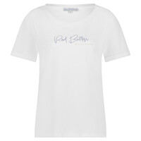 Red Button Tee Temmy Logo Faded Blue