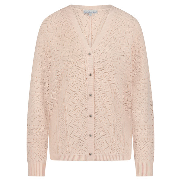 Red Button Cardigan Ajour 