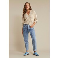 Red Button Cardigan Ajour Sand