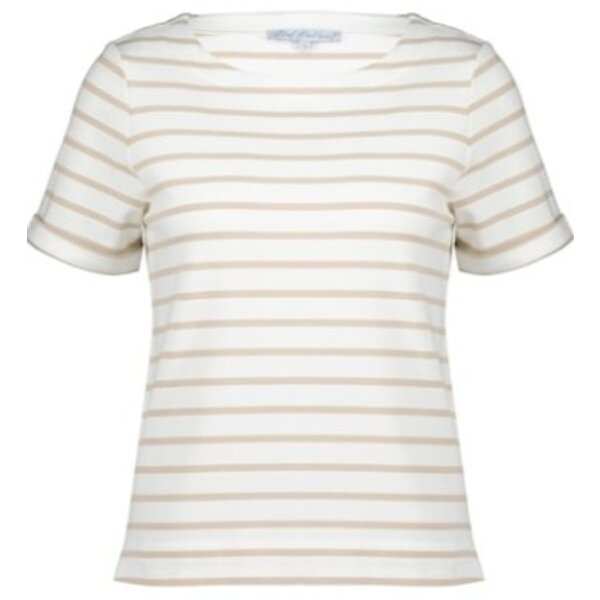Red Button Terry Stripe Short Sleeve 