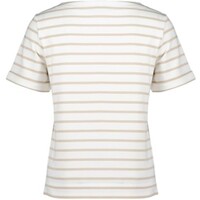 Red Button Terry Stripe Short Sleeve Pebble