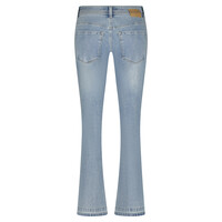 Red Button Babette Crop White Seams Bleach