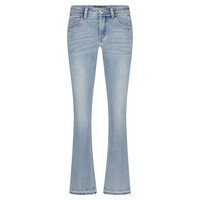 Red Button Babette Crop White Seams Bleach