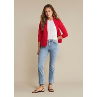 Red Button Babette Crop White Seams Bleach