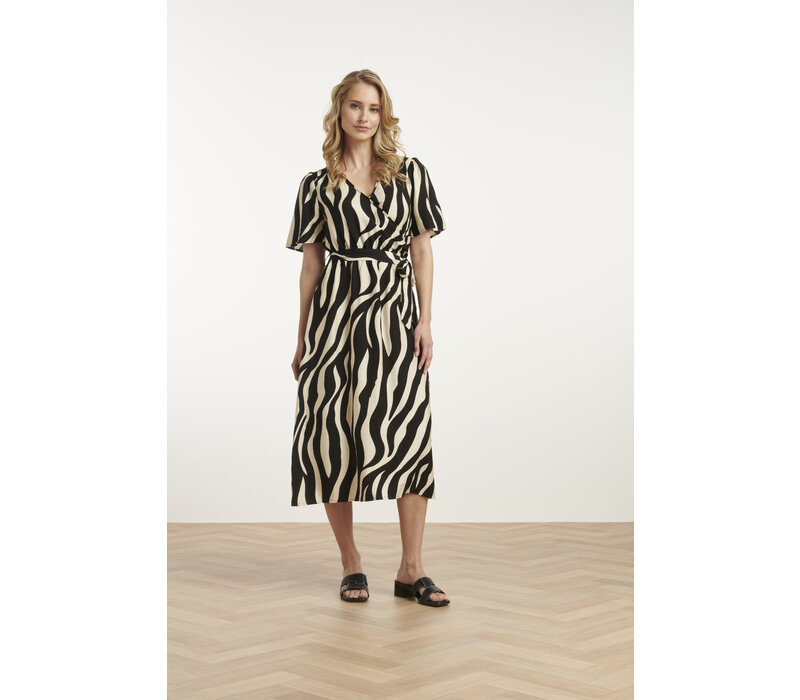 Smashed Lemon Dress Off White Black