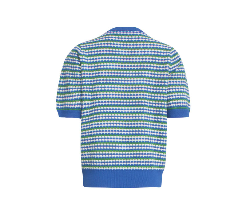 Smashed Lemon Knit Top Cobalt Blue Green