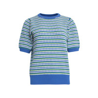 Smashed Lemon Knit Top Cobalt Blue Green