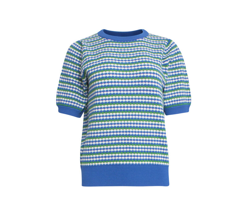 Smashed Lemon Knit Top Cobalt Blue Green