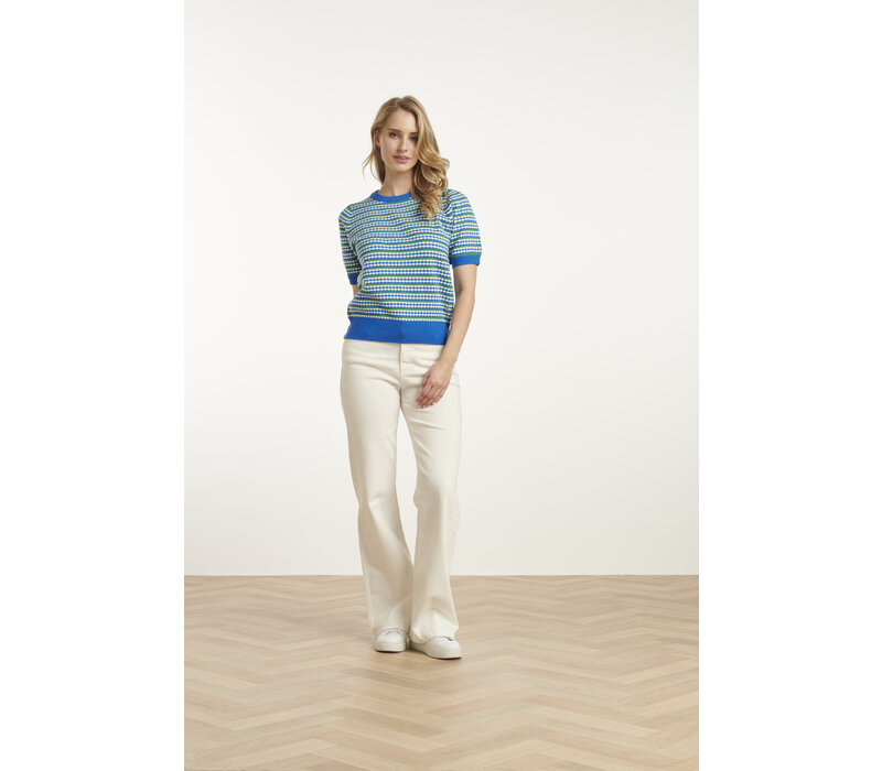 Smashed Lemon Knit Top Cobalt Blue Green