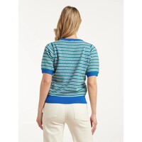 Smashed Lemon Knit Top Cobalt Blue Green