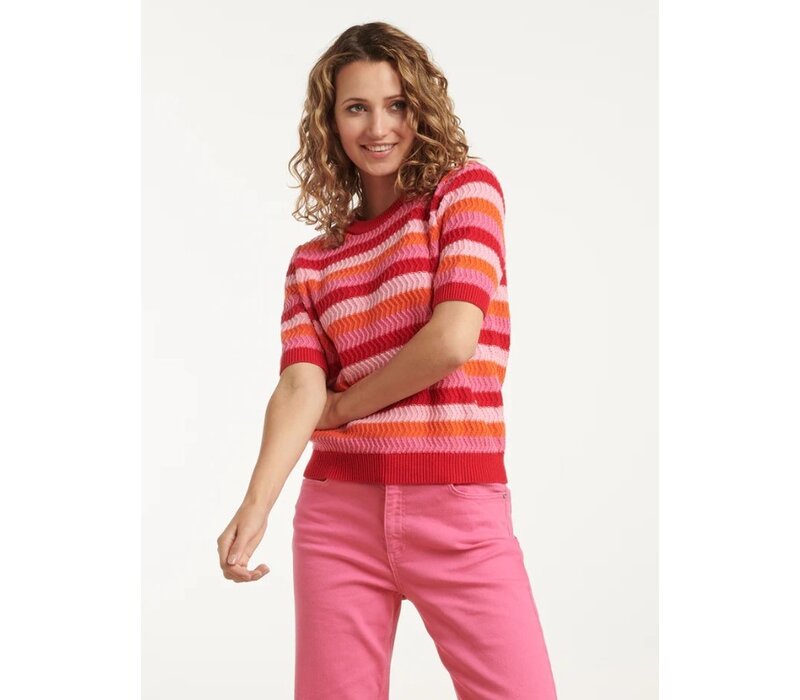Smashed Lemon Knit Top Red Multicolour