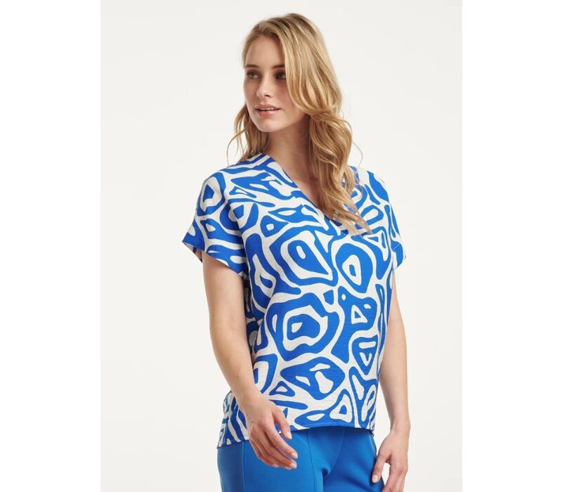 Smashed Lemon Top Cobalt Blue White