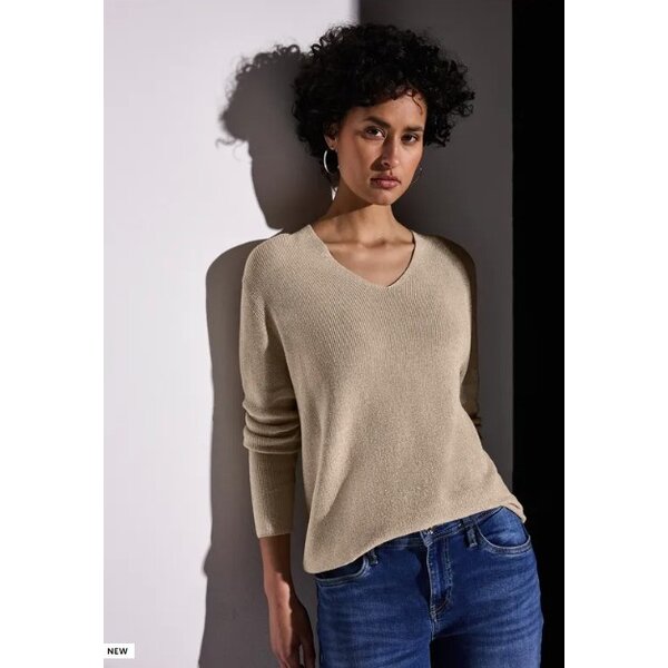 Street One Lurex V-Neck Sweater 