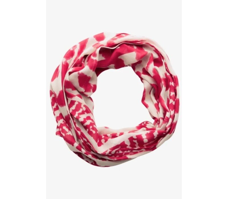 Street One Color Print Loop Sjaal Glory Red