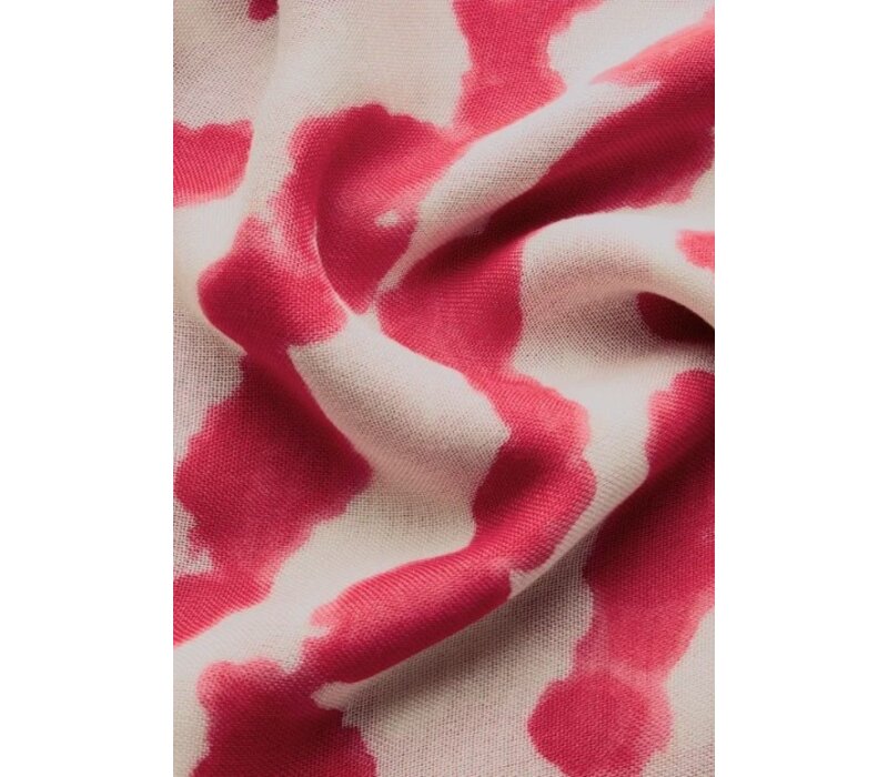 Street One Color Print Loop Sjaal Glory Red