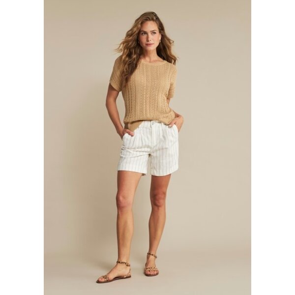 Red Button Cleo Short Cotton Linen Stripe 