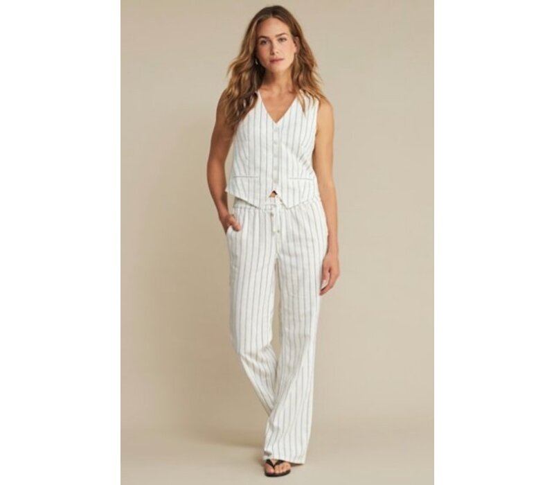 Red Button Colette Cotton Linnen Strip 83 cm Navy