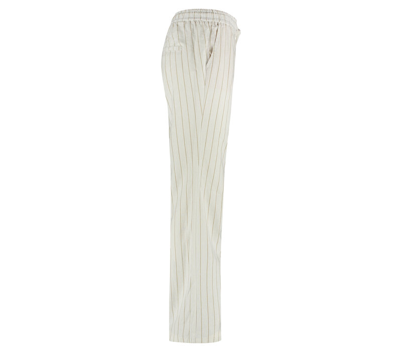 Red Button Colette Cotton Linnen Strip 83 cm Dark Sand