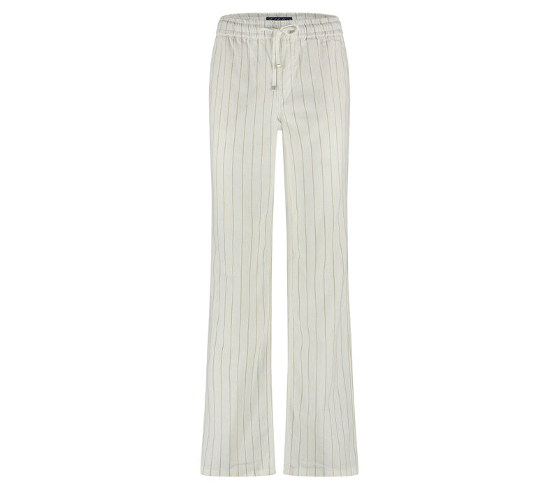 Red Button Colette Cotton Linnen Strip 83 cm Dark Sand