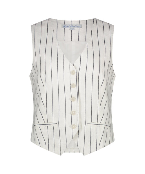 Red Button Red Button Waistcoat Cotton Linen Stripe