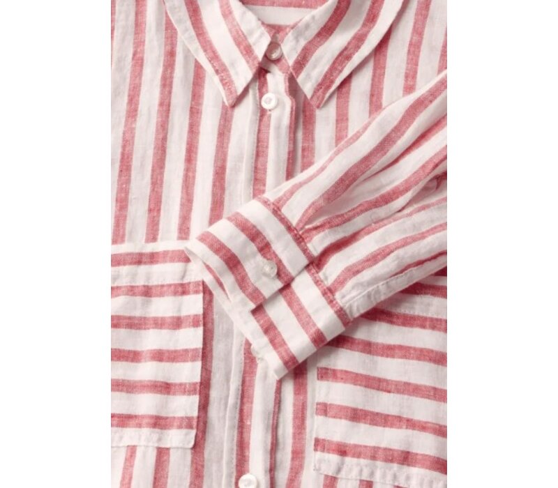 Street One Striped Shirtcollar Blouse Glory Red