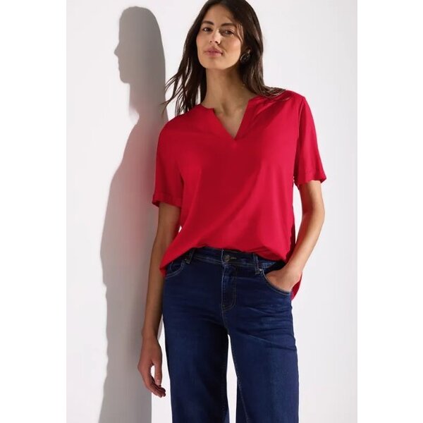Street One Splitneck Blouse with Turn-Up 