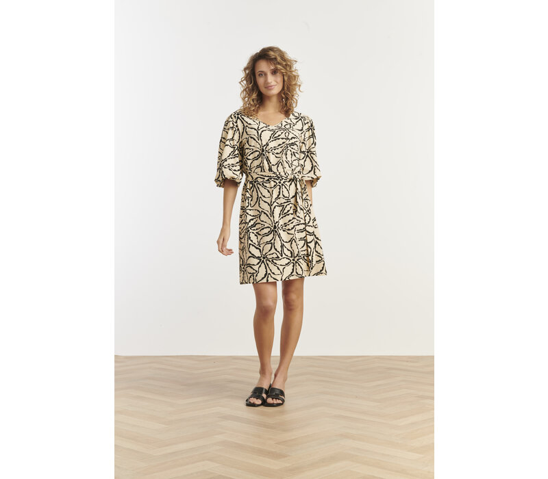 Smashed Lemon Dress Sand Black