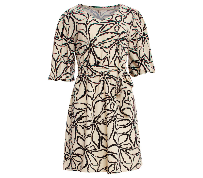 Smashed Lemon Dress Sand Black