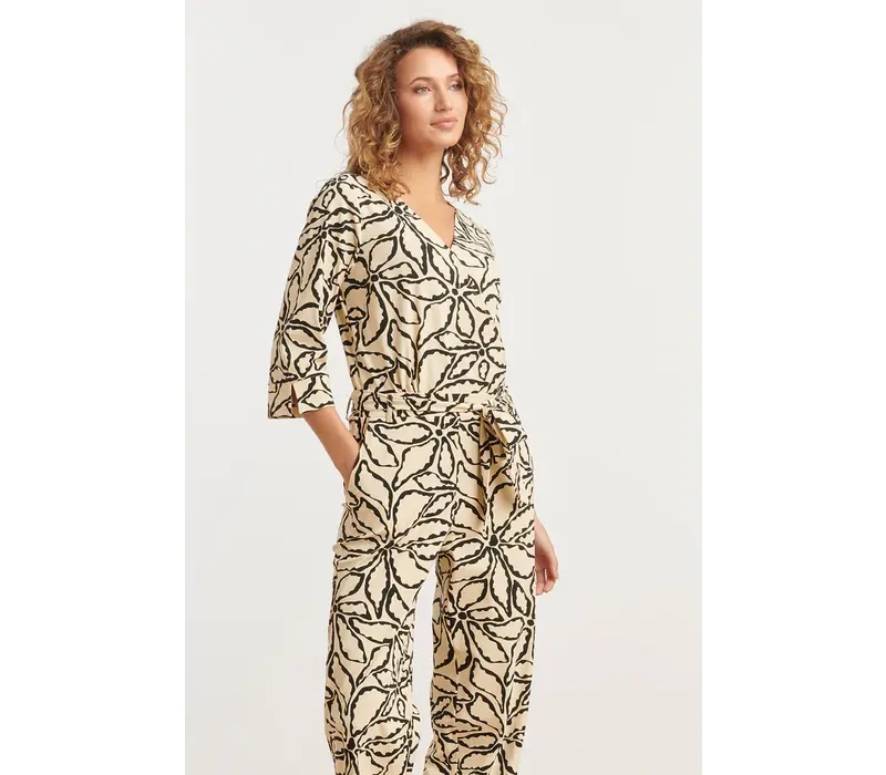 Smashed Lemon Jumpsuit Sand Black