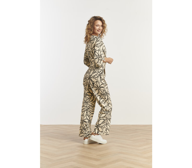 Smashed Lemon Jumpsuit Sand Black