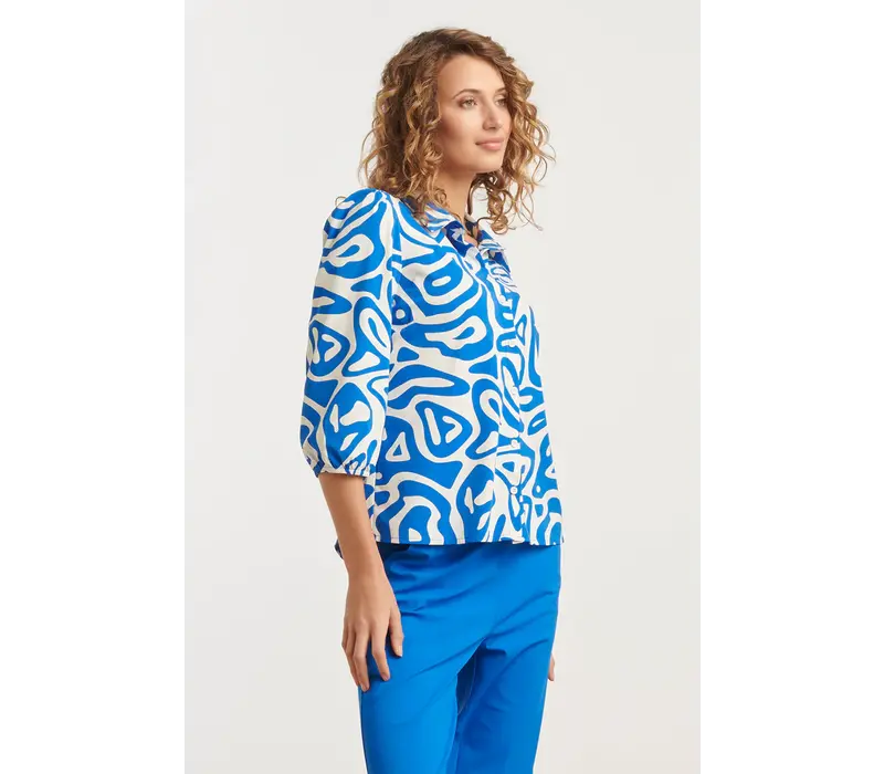 Smashed Lemon Top Cobalt Blue White