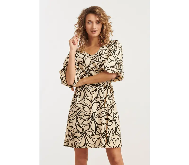 Smashed Lemon Dress Sand Black